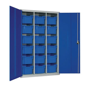 HR696 18 Tray High-Capacity Storage Cupboard - Blue with Blue Trays - JD Catering Equipment Solutions Ltd