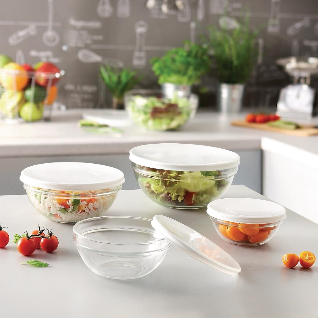 HR787 Luminarc Empilable Bowls & Lids 230mm (Pack of 6)
