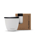 6oz HuskeeSteel White Cup & Lid (x12) - - BioPak commercial catering consumable