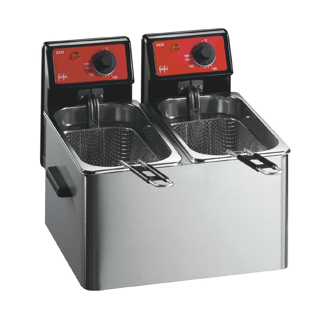 HS081-3PH FriFri Eco 4+4 Electric Countertop Fryer Twin Tank Twin Baskets 2x2.3kW Three Phase