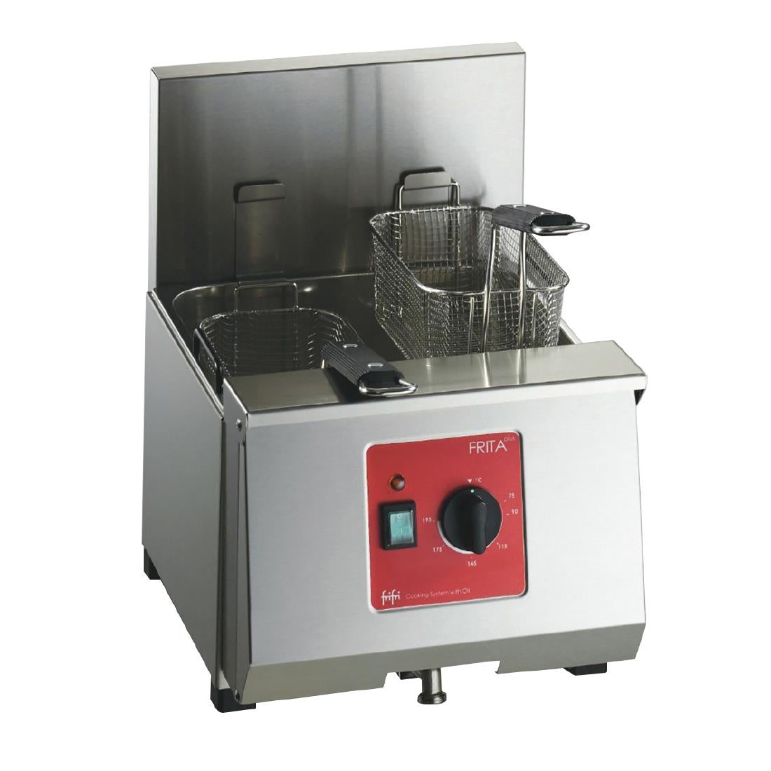 HS083-3PH FriFri Frita+ 8 Electric Countertop Fryer Single Tank Twin Baskets 6.9kW Three Phase