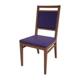 HS417 Bolero Bespoke Bia A Side Chair in Blue/Walnut - JD Catering Equipments Ltd