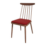 HS462 Bolero Bespoke Frank Side Chair Red/Walnut - JD Catering Equipments Ltd