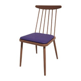 HS467 Bolero Bespoke Frank Side Chair Blue/Walnut - JD Catering Equipments Ltd