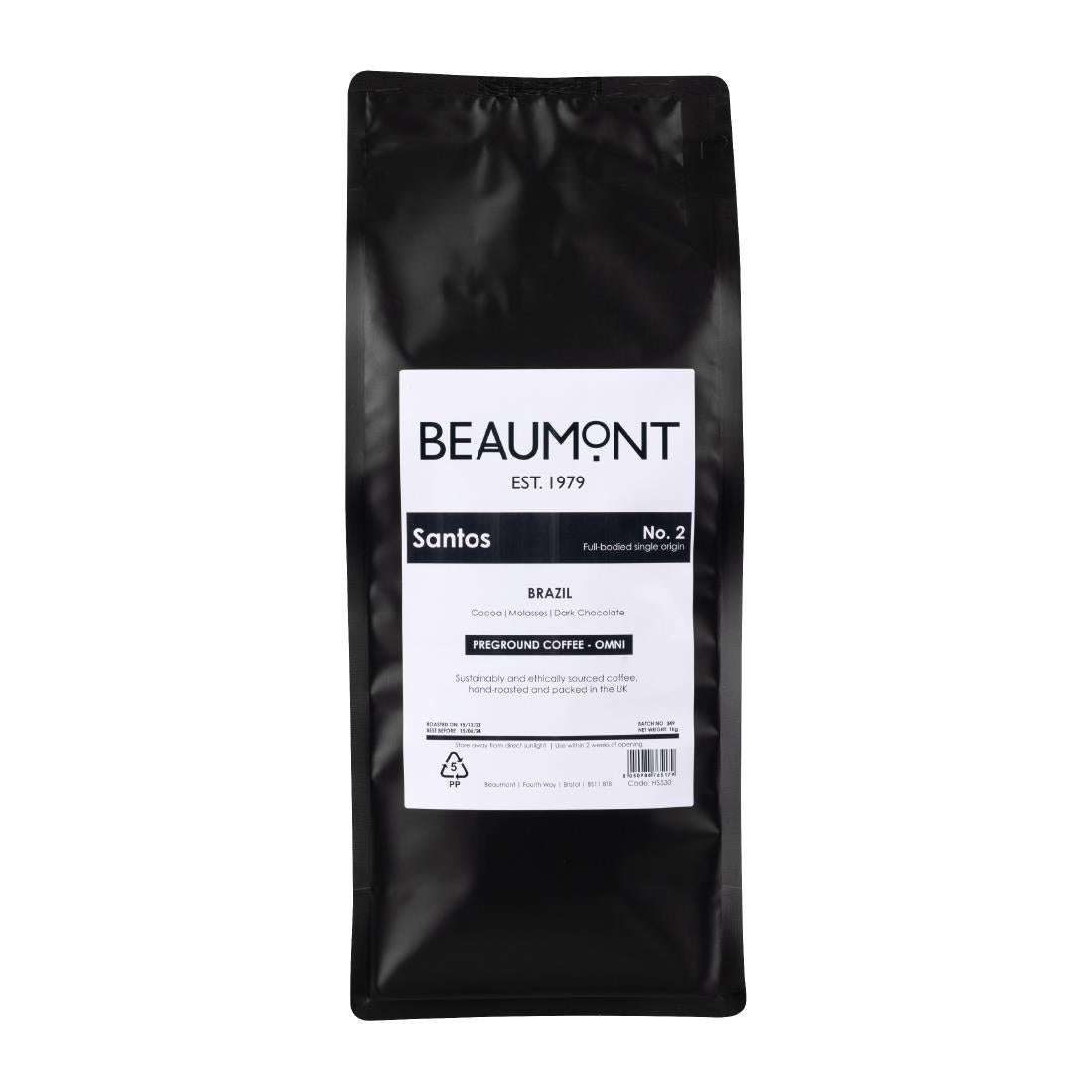 HS530 Beaumont No.2 Santos Coffee Omni Grind 1kg