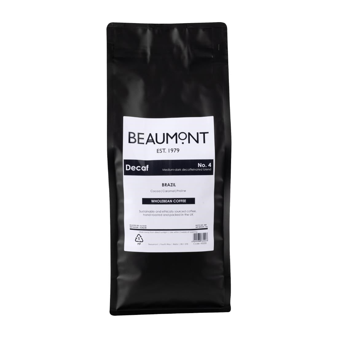 HS535 Beaumont No.4 Decaf Coffee Beans 1kg