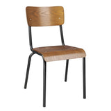 Bolero Cantina Side Chairs with Dark Wooden Seat Pad (4 Pack)
