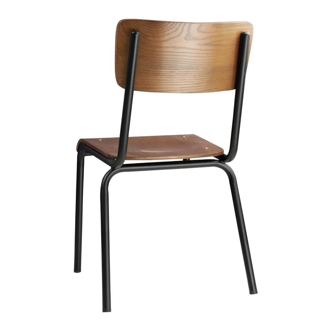 Bolero Cantina Side Chairs with Dark Wooden Seat Pad (4 Pack)