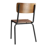 Bolero Cantina Side Chairs with Dark Wooden Seat Pad (4 Pack)