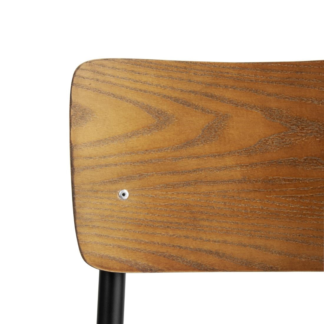Bolero Cantina Side Chairs with Dark Wooden Seat Pad (4 Pack)