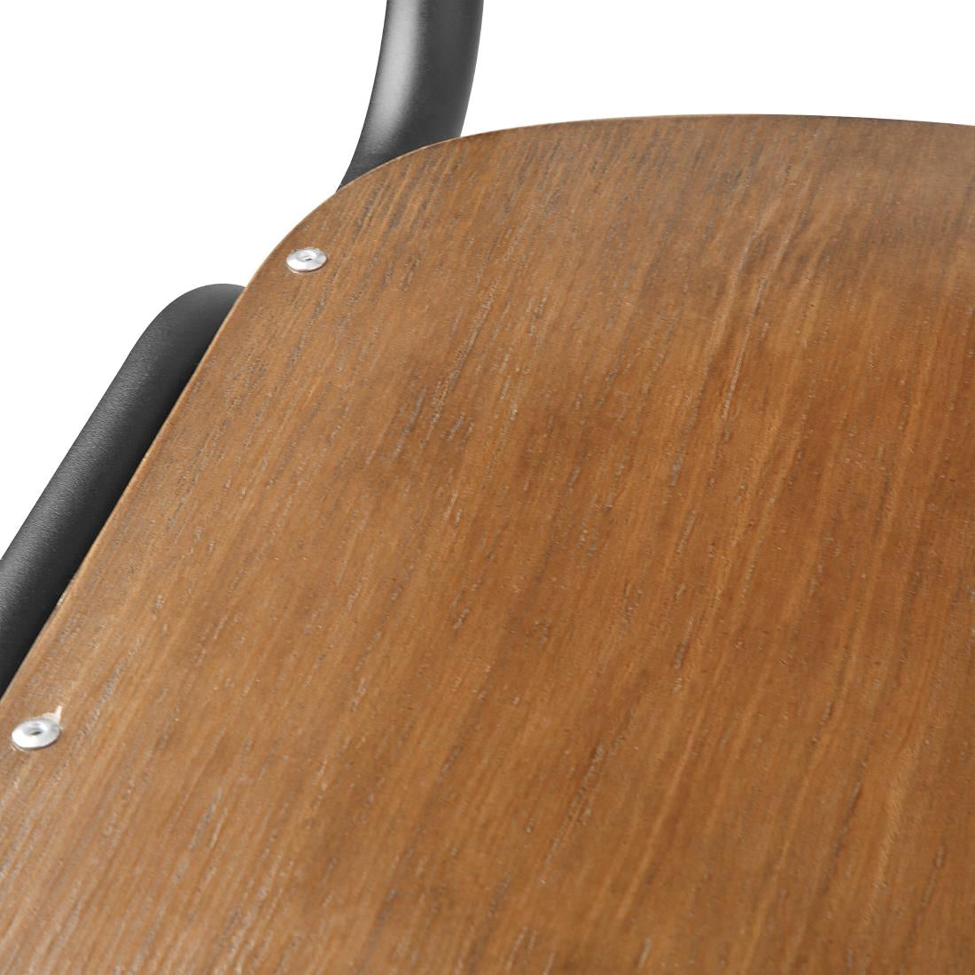 Bolero Cantina Back Rest High Stool with Seat Pad Dark Walnut Effect