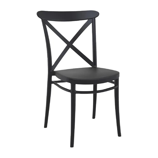 HS600 Cross Side Chair Black (Pack of 2)