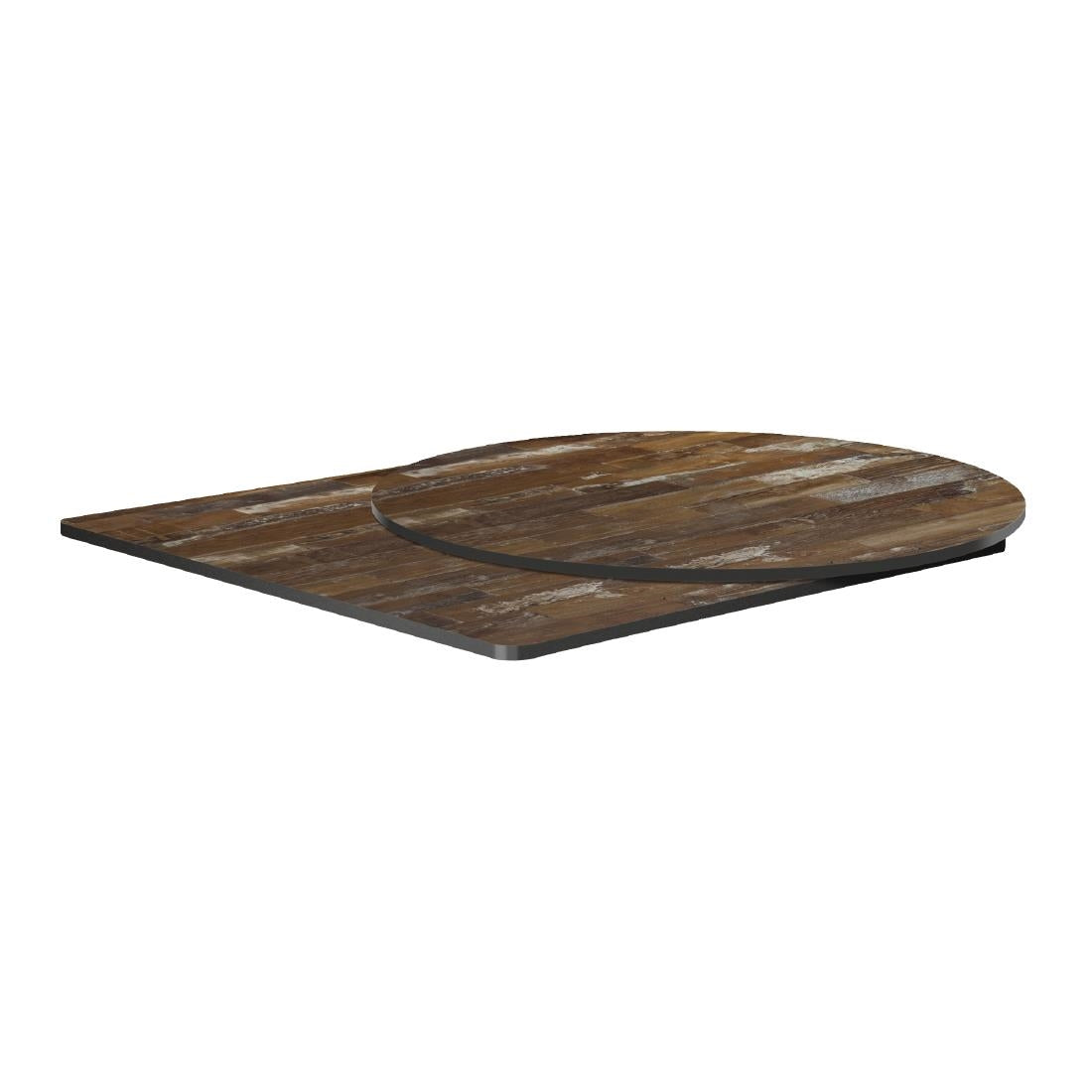 HS695 Extrema Square Planked Vintage Wood Table Top 600x600mm