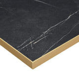 HS756 Omega Square Laminate Table Top Black Marble 700x700mm