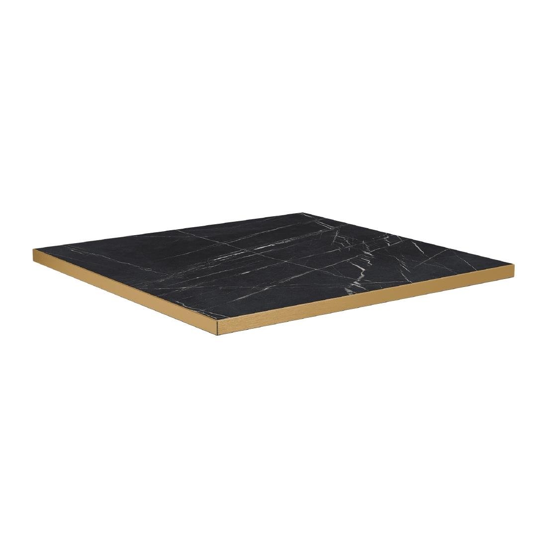 HS756 Omega Square Laminate Table Top Black Marble 700x700mm