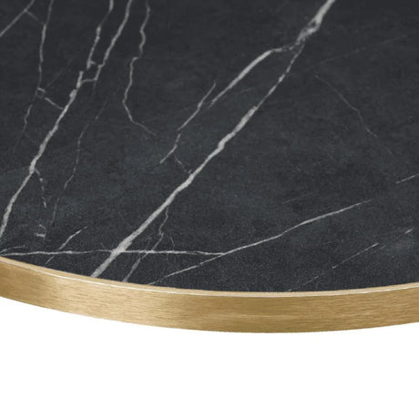 HS757 Omega Round Laminate Table Top Black Marble 800mm - JD Catering Equipment Solutions Ltd