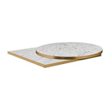 HS761 Omega Square Laminate Table Top White Carrara Marble 600x600mm