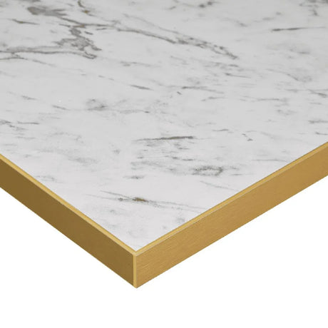 HS761 Omega Square Laminate Table Top White Carrara Marble 600x600mm - JD Catering Equipment Solutions Ltd