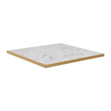 HS761 Omega Square Laminate Table Top White Carrara Marble 600x600mm