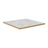 HS763 Omega Square Laminate Table Top White Carrara Marble 700x700mm