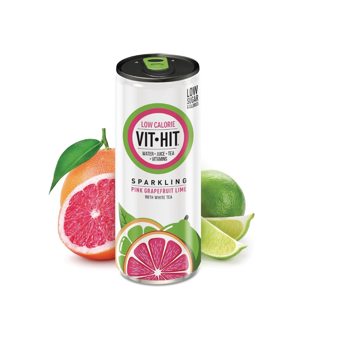 HS818 VITHIT Sparkling Pink Grapefruit & Lime Vitamin Water 330ml (Pack of 12)