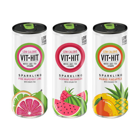 HS819 VITHIT Sparkling Raspberry & Watermelon Vitamin Water 330ml (Pack of 12)