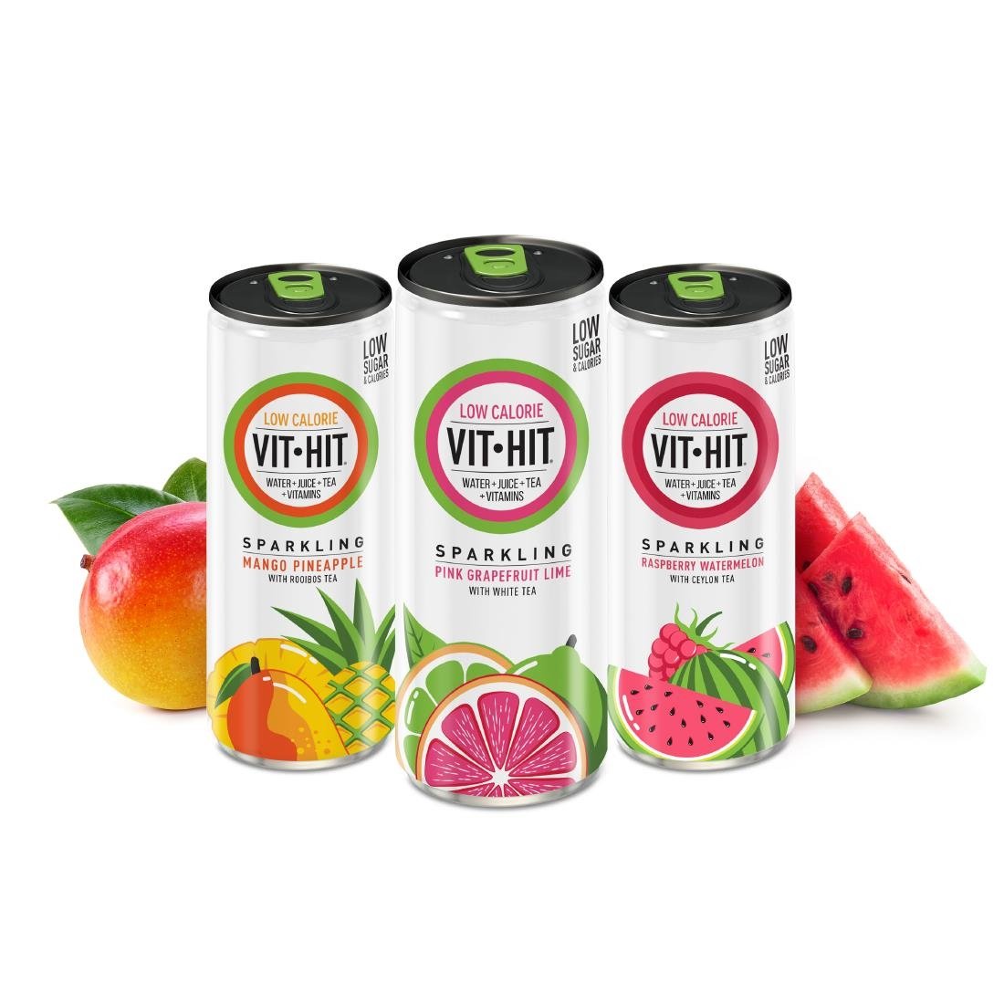 HS819 VITHIT Sparkling Raspberry & Watermelon Vitamin Water 330ml (Pack of 12)