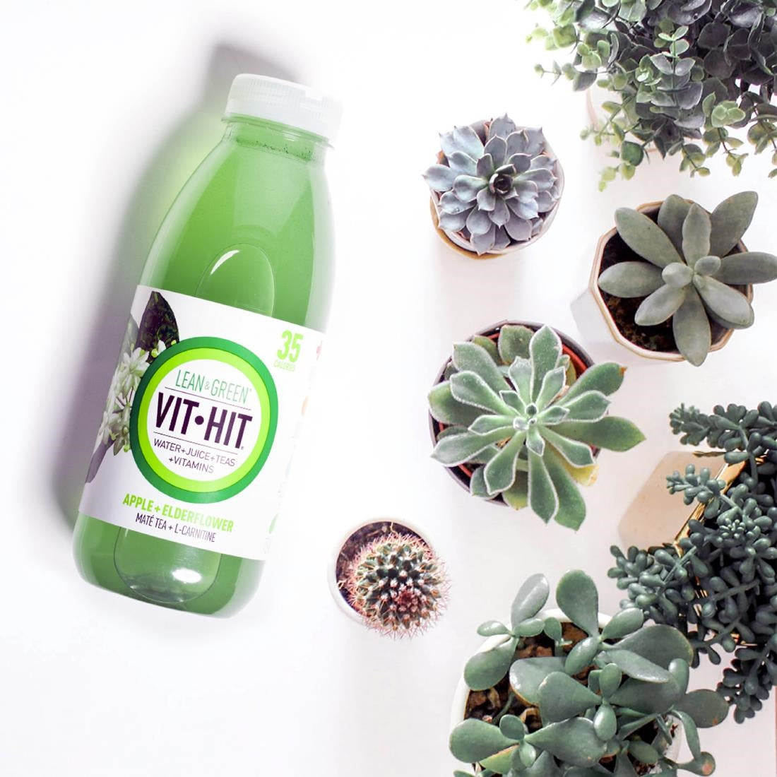 HS822 VITHIT Lean & Green Apple & Elderflower Vitamin Water 500ml (Pack of 12)