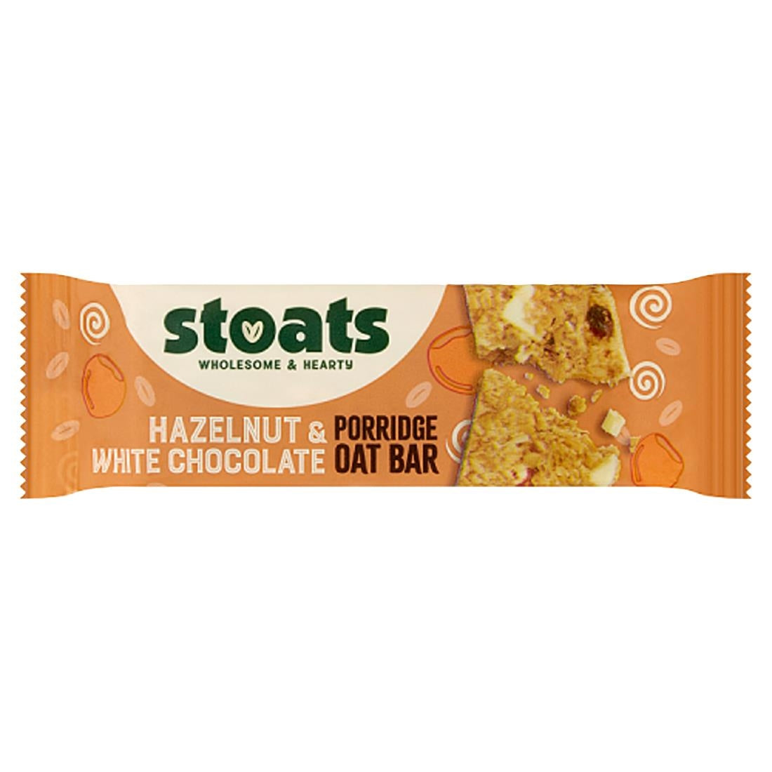 HS856 Stoats White Chocolate & Hazelnut Oat Bars 42g (Pack of 24)