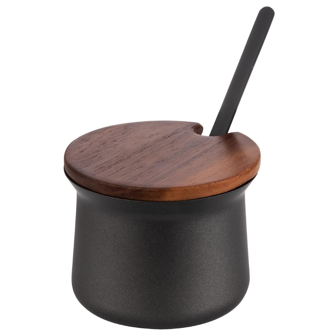 HS900 APS Acacia Wood And Stainless Steel Milk and Sugar Set