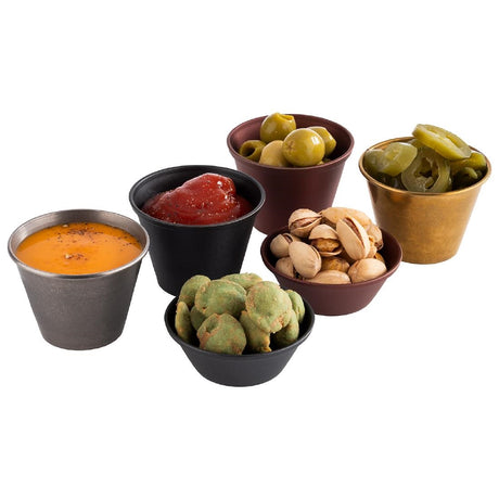 HS937 APS Dip Bowls Grey/Black 60ml (Pack of 6)