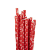 HS983 Fiesta Compostable Snowflake Paper Straws 210mm (Pack of 250)