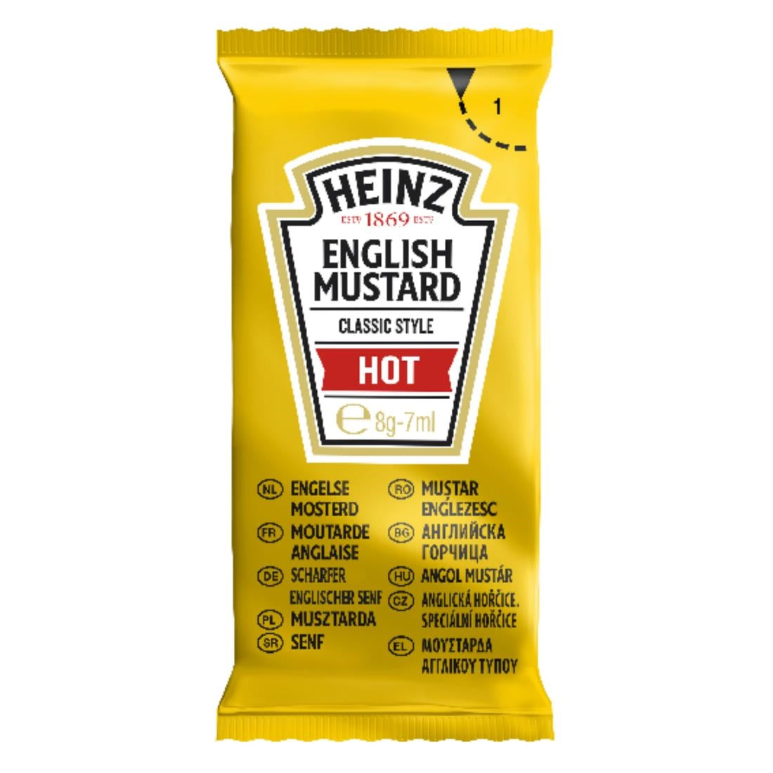 HT389 Heinz English Hot Mustard Sachets 7ml (Pack of 250)