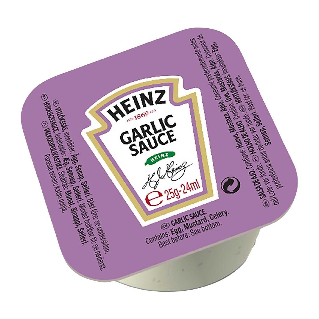 HT400 Heinz Garlic Sauce Dip Pots 25ml (Pack of 100)