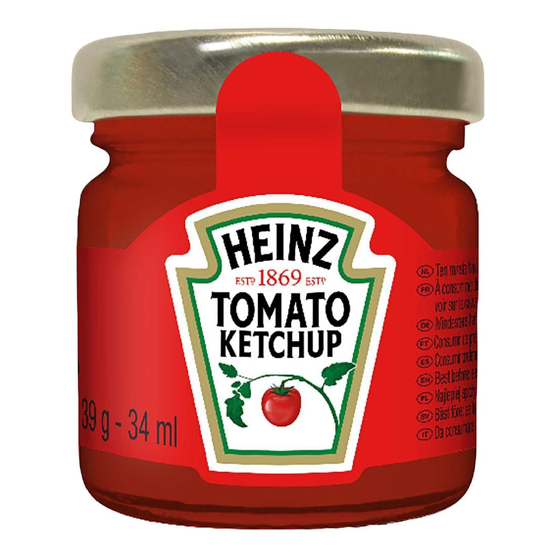 HT402 Heinz Tomato Ketchup Mini Glass Jars 39g (Pack of 80)