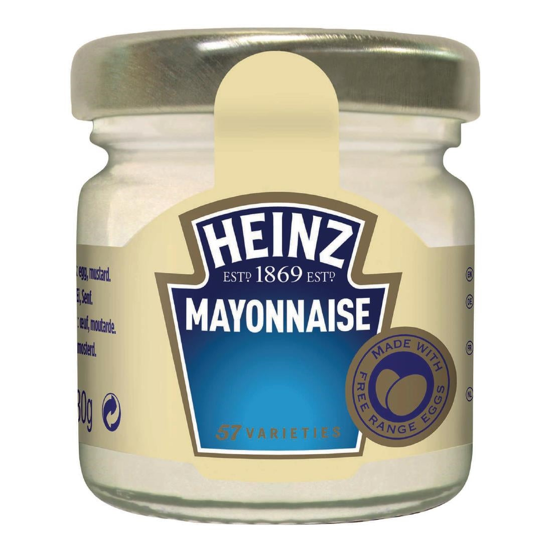 HT404 Heinz Mayonnaise Mini Glass Jars 33ml (Pack of 80)