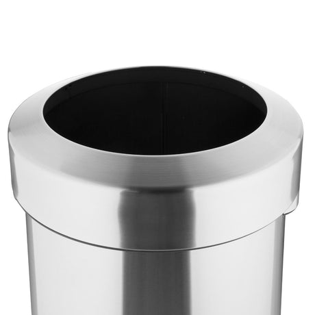 HT460 Bolero Brushed Steel Bin with Open Top Lid 70Ltr