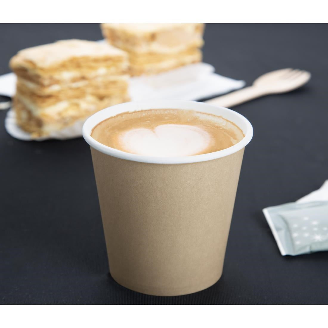 HT465 Fiesta Recyclable Hot Cups Single Wall Kraft 6oz (50 Pack)