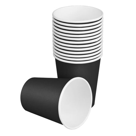 HT469 Fiesta Recyclable Hot Cups Single Wall Black 6oz (50 Pack)