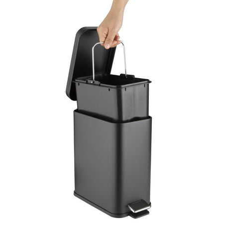 HT476 Jantex Slim Washroom Bin Black 5Ltr