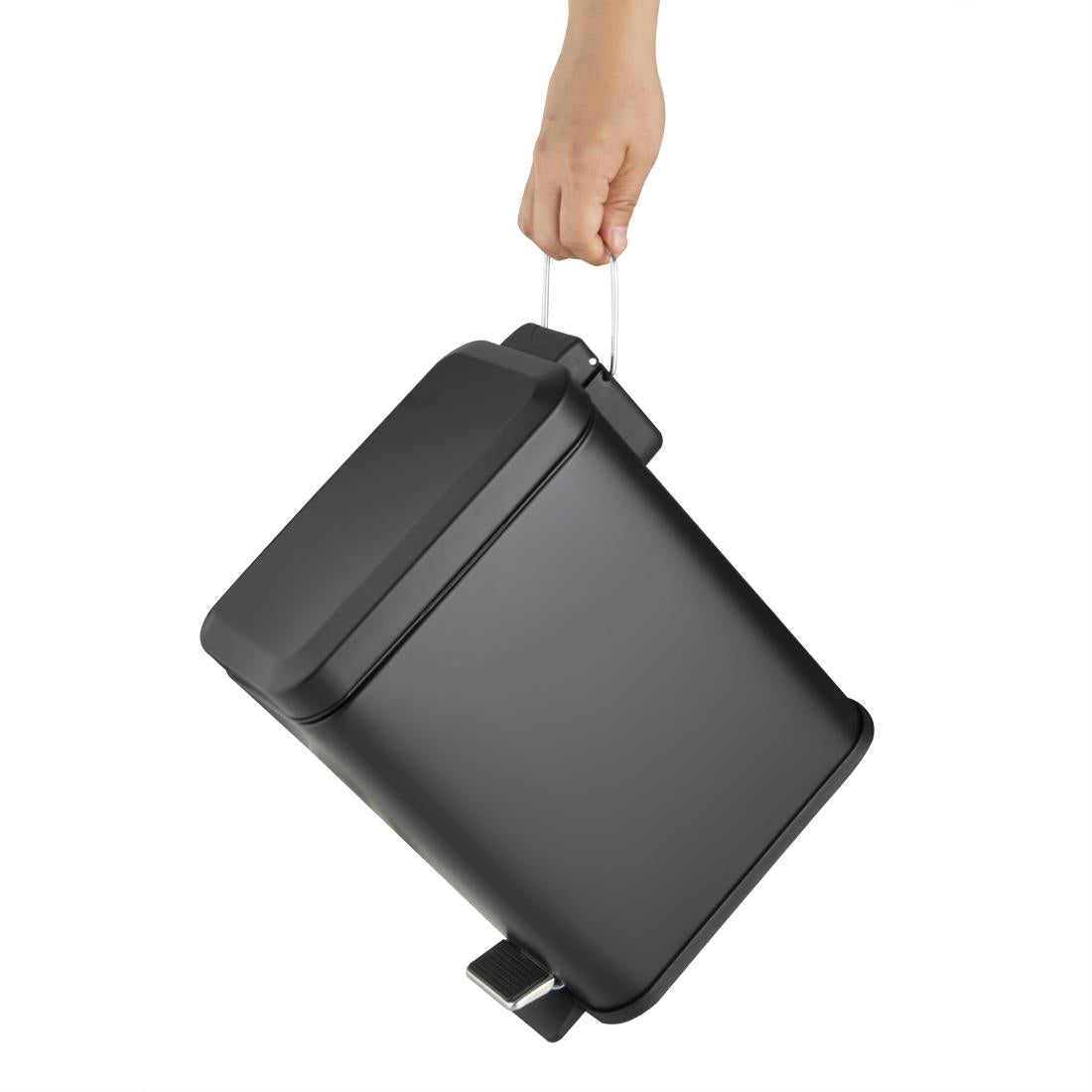 HT476 Jantex Slim Washroom Bin Black 5Ltr