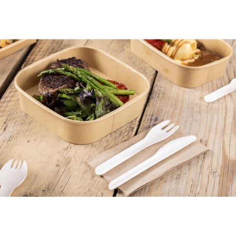 HT483 Fiesta Compostable Paper Forks 155mm (Pack of 100)