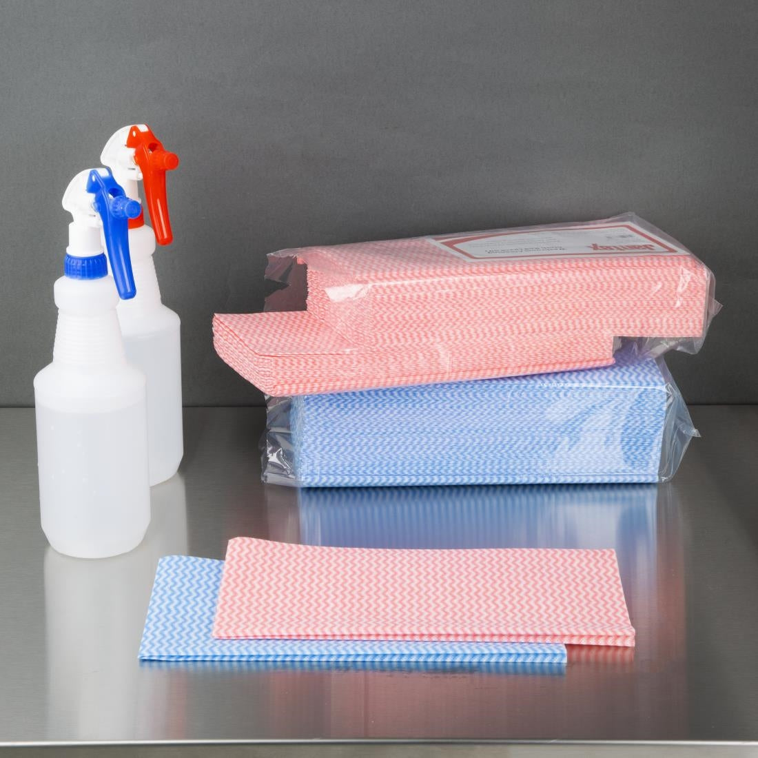 HT494 Jantex Washroom Cleaning Cloth Red (pack 50)