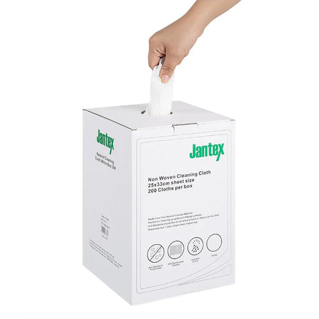 HT496 Jantex Green Compostable Cleaning Cloth White (Pack of 200)