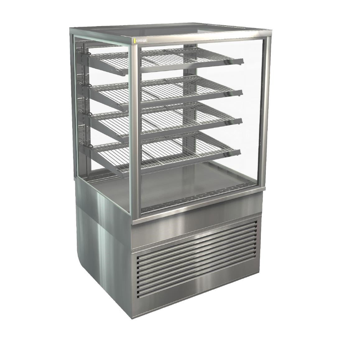 HT565 Cossiga Tower TTG Glass Front Tall Refrigerated Freestanding Serve Over w/Stainless Hinged Rear Door 900mm