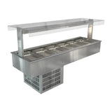 HT629 Cossiga Linear Series Drop-in Refrigerated Well w/Flat Top Sneeze Guard 2165mm - JD Catering Equipments Ltd