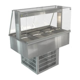 HT631 Cossiga Linear Series Drop-in Refrigerated Well w/Full Square Glass Gantry 1145mm - JD Catering Equipments Ltd