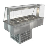 HT632 Cossiga Linear Series Drop-in Refrigerated Well w/Full Square Glass Gantry 1485mm - JD Catering Equipments Ltd