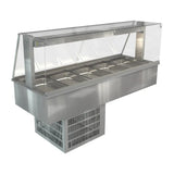 HT633 Cossiga Linear Series Drop-in Refrigerated Well w/Full Square Glass Gantry 1825mm - JD Catering Equipments Ltd