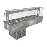 HT634 Cossiga Linear Series Drop-in Refrigerated Well w/Full Square Glass Gantry 2165mm - JD Catering Equipments Ltd